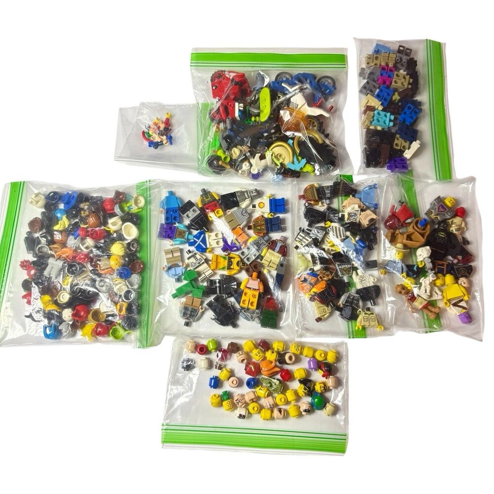Huge Lot Of Incomplete LEGO MiniFigures + Accessories